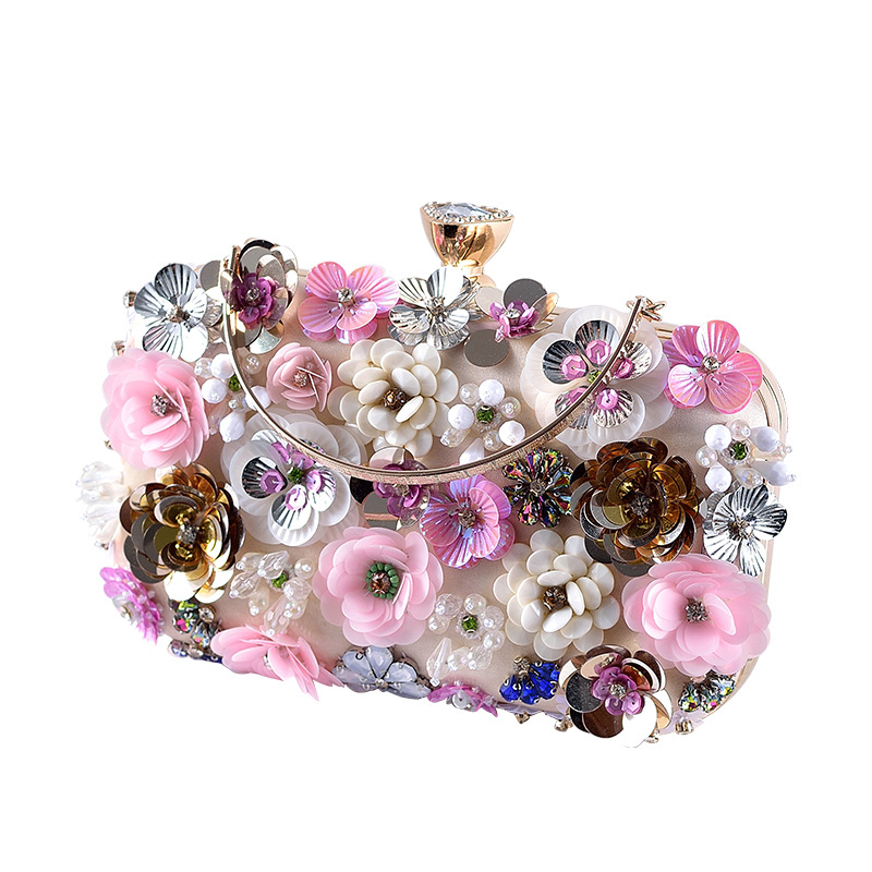 Luxury Bags Supplier - أزياء النساء حقائب زهرة الماس التطريز