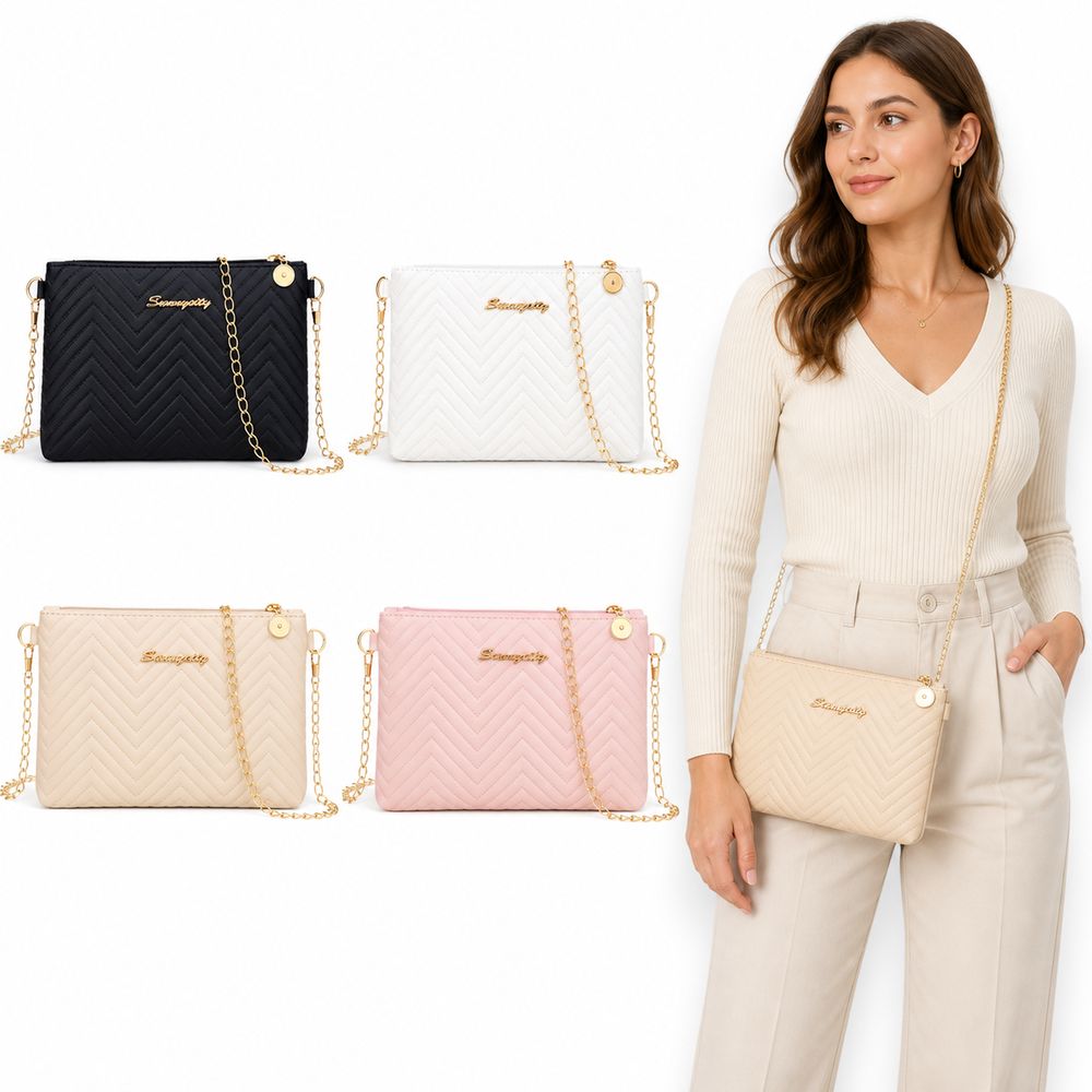 حقيبة كتف نسائية من الجلد الصن - مراجعة Chain Crossbody Quilted وسعره